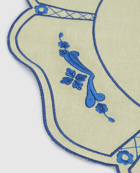 Los Encajeros Green table mat with embroidery PLACEMATORIENTE