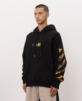 Off-White Black hoodie with Spices Arrow print 44MBB085F26F004