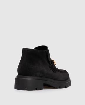 Stuart Weitzman Soluxe Hudson Chukka Black Suede Boots SM391