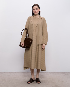 BOBOUTIC Brown silk and linen cardigan 5027