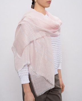Peserico Pink scarf with linen and lurex A31539C0CC753