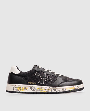 Premiata Children's black combination sneakers with glitter 322894673640