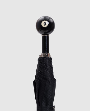 Pasotti Black folding umbrella with billiard ball handle PASOMITUO64SSCTL508905