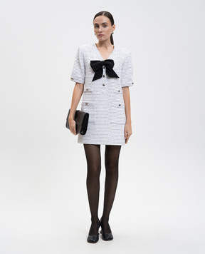 Alessandra Rich White mini dress with bow FABX4115F4597