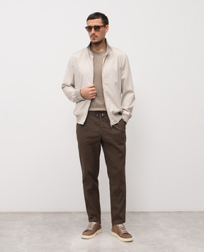 Enrico Mandelli Brown linen pants GYM02B5654