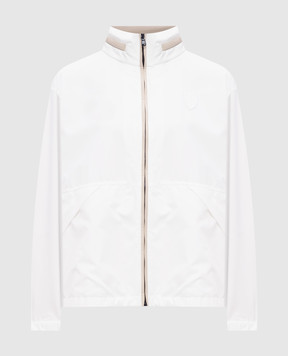 Brunello Cucinelli White windbreaker with logo patch MB4227719