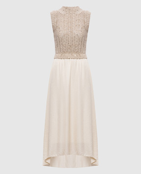 Peserico Beige midi dress with alpaca wool E82089F03