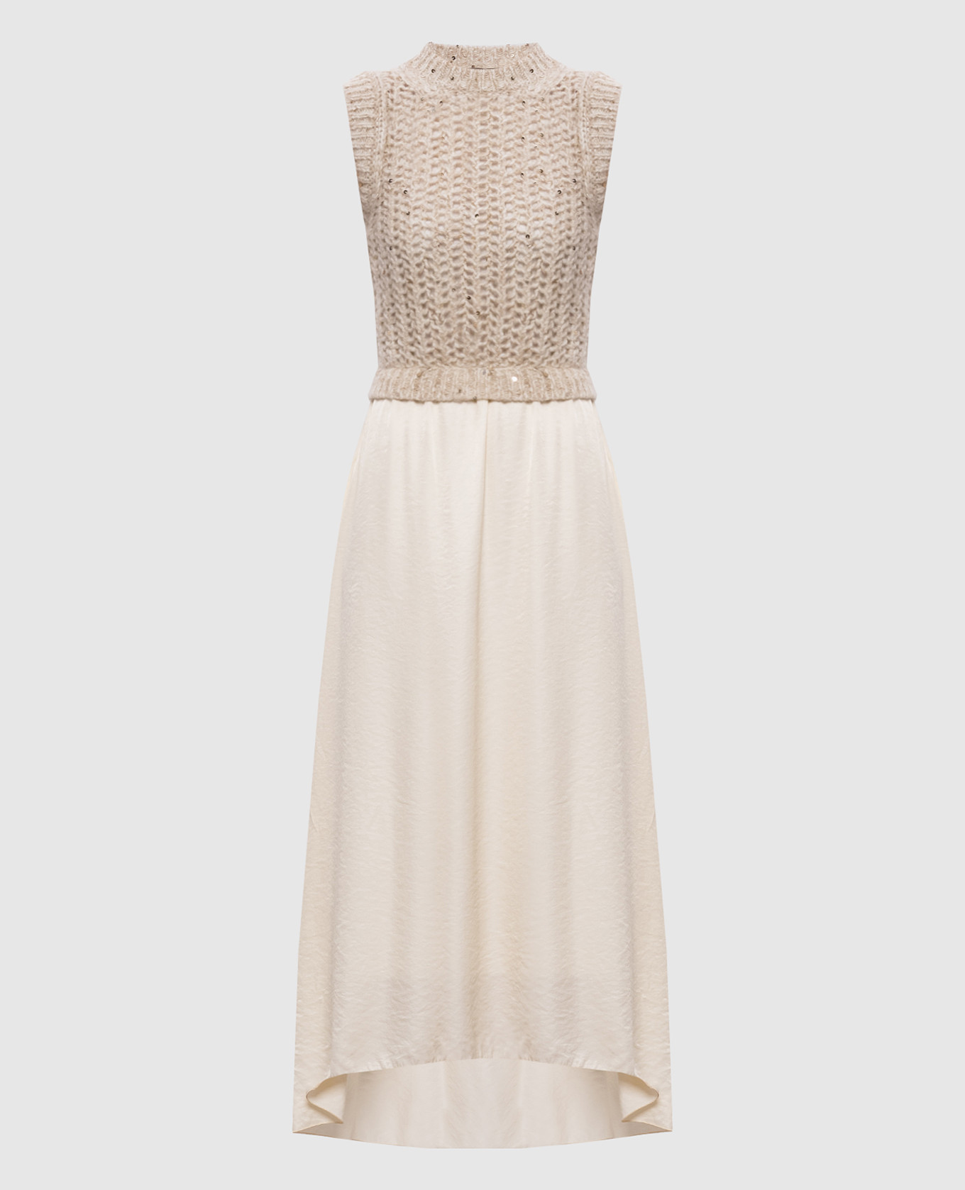 Beige midi dress with alpaca wool Peserico
