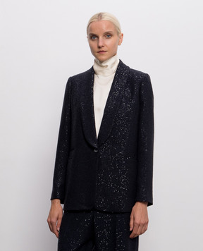 Peserico Blue sequined wool jacket A0174301515