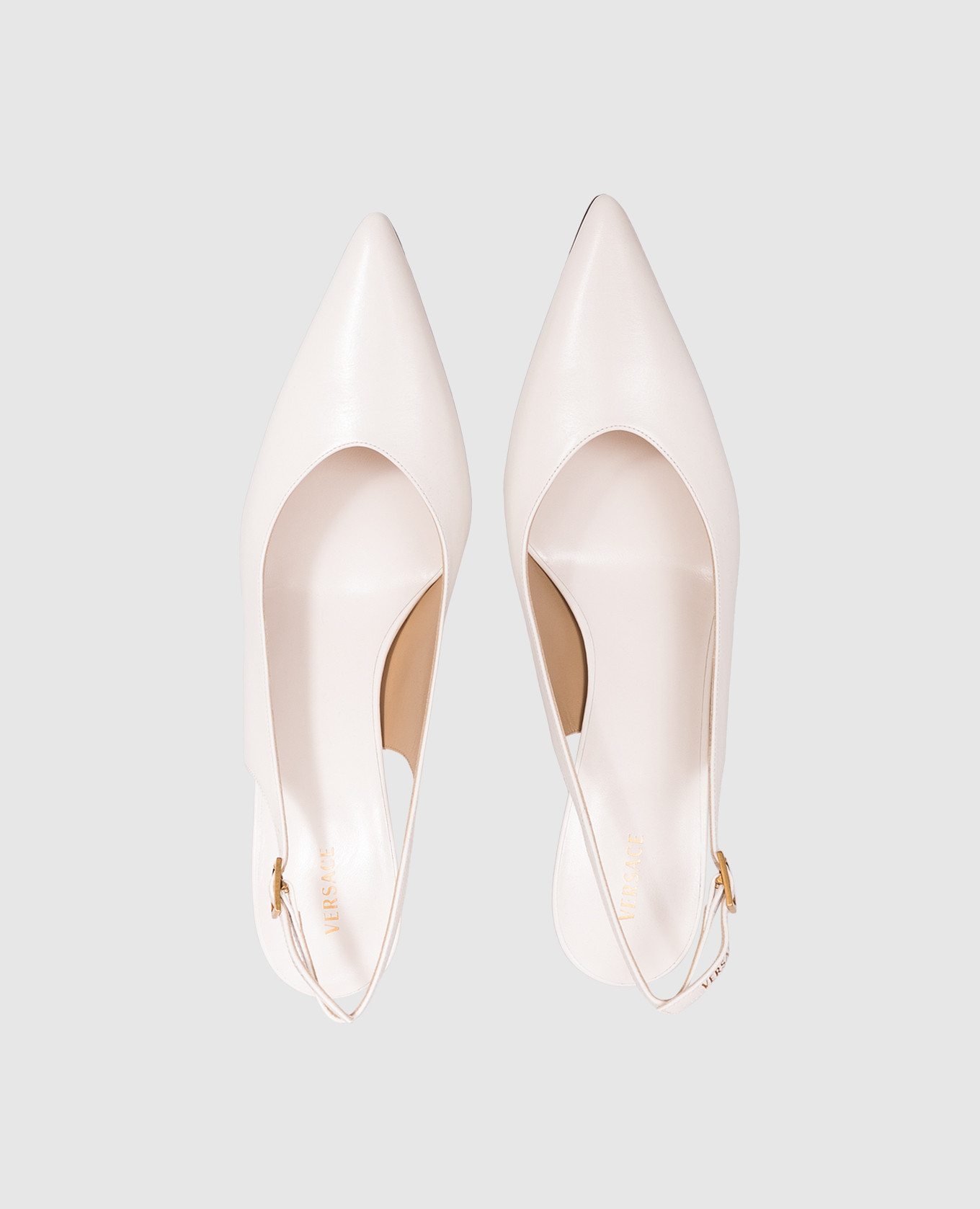 Nyx white leather slingbacks Versace 4