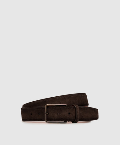 Cintura in pelle scamosciata marrone