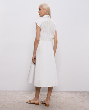 Valentino White midi dress with Richelieu embroidery 8B3VAJR59VN