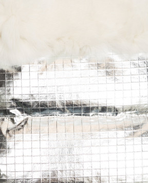 Yves Salomon Enfant Children's silver bag with rabbit fur 27WEA008XXDOXW
