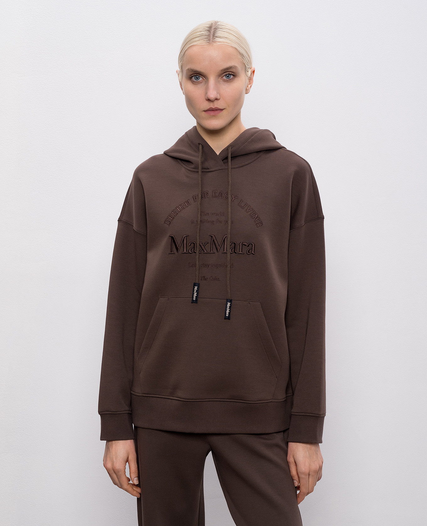 

ANDREA brown hoodie with logo embroidery Max Mara