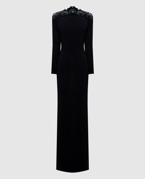 Ermanno Scervino Life Black maxi dress with lace D494Q602VQL