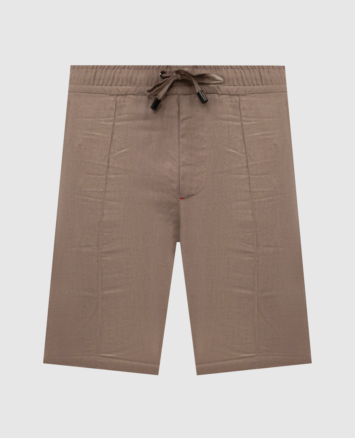 

Brown linen shorts ISAIA