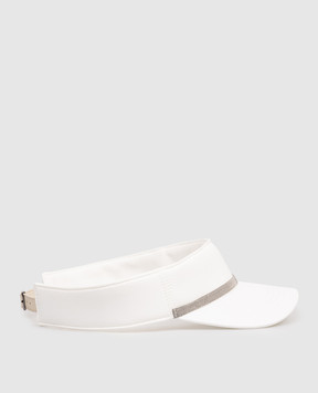 Brunello Cucinelli White visor with monil chain MCAP9T001