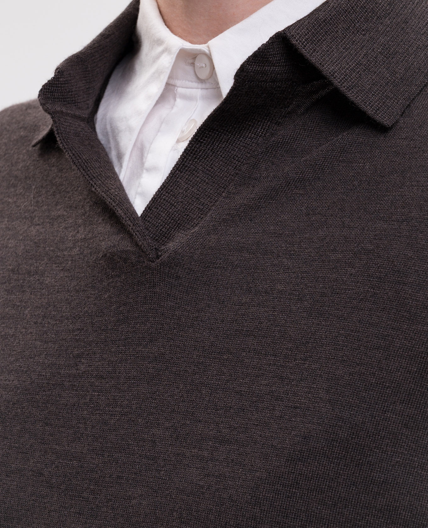Pauli brown wool and silk polo shirt The Row 5