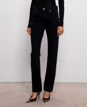 Saint Laurent Black jeans with logo patch 827965Y29WB