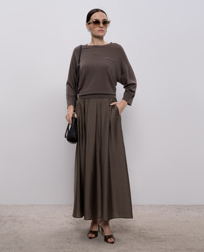 Peserico Brown maxi skirt A0503601939
