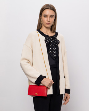 Valentino Red leather clutch VLogo 9W2P0AU1SNP