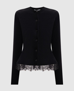 Alexander McQueen Black cardigan with lace A002ZTQ1BH7