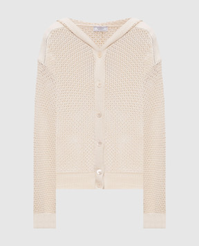 Peserico Beige cardigan with hood S99111F0709234