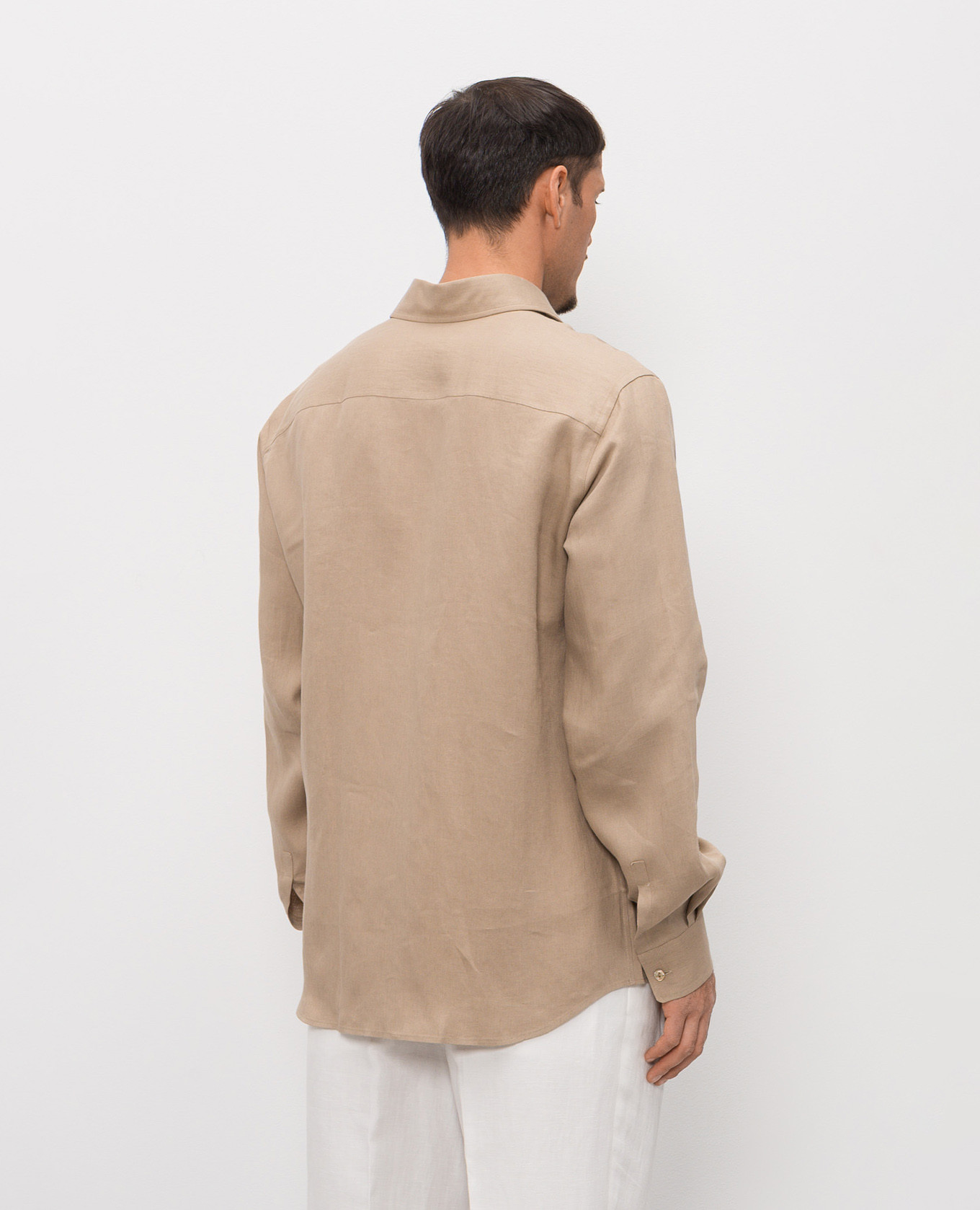 Beige linen shirt Agnona 4