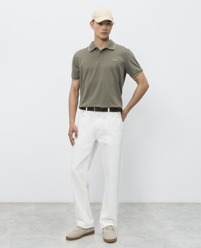 Woolrich Khaki polo with piping CFWOPO2000MRUT5348