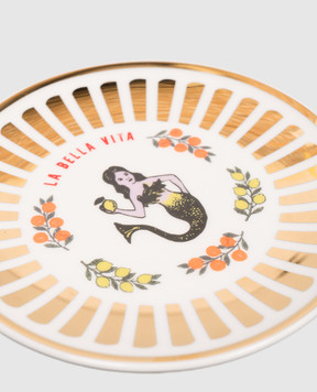 Bitossi Home White porcelain souvenir plate Mermaid BEL20105