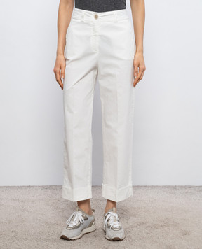 Peserico White pants with lapels M04998T2300800