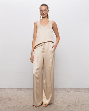 Peserico Beige top with monil chain E0844106638