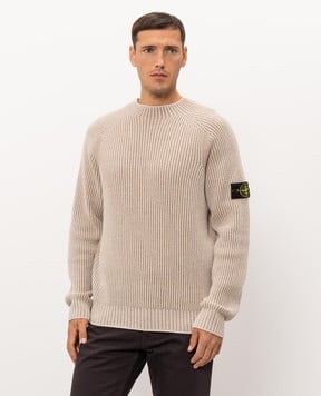 Stone Island Beige cashmere and wool sweater L2S155100043S0N21