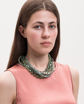 Dolman Bijoux Green layered necklace 75052