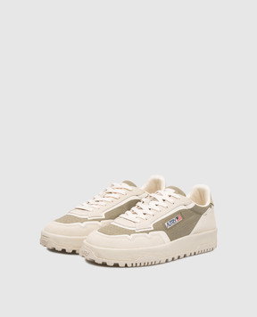 AUTRY Khaki logo combination sneakers A1UNLDLMCO03