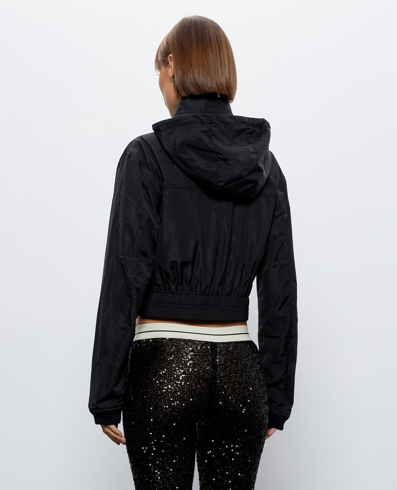 Black cropped windbreaker Palm Angels 4