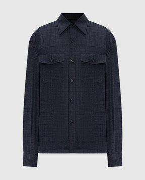 ISAIA Blue wool check shirt OSH01799627