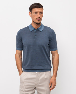 Cashmere&Whiskey Blue cotton polo shirt M54268052