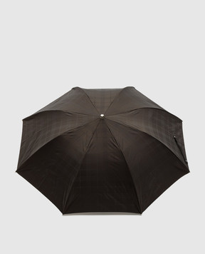 Pasotti Brown folding umbrella with check pattern OMITUO64SRASO643415