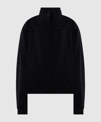 Black sports jacket with logo embroidery