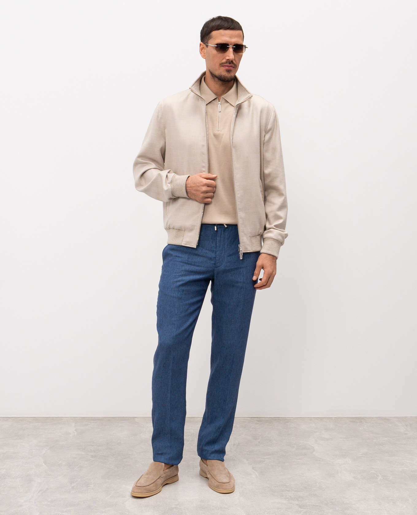 Blue linen pants with logo Stefano Ricci 2