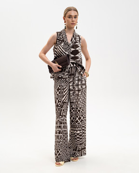 Momoni BACCARAT brown silk pants MOPA039MO03