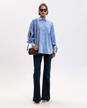 Twinset Blue flared jeans with patch 262AP2090
