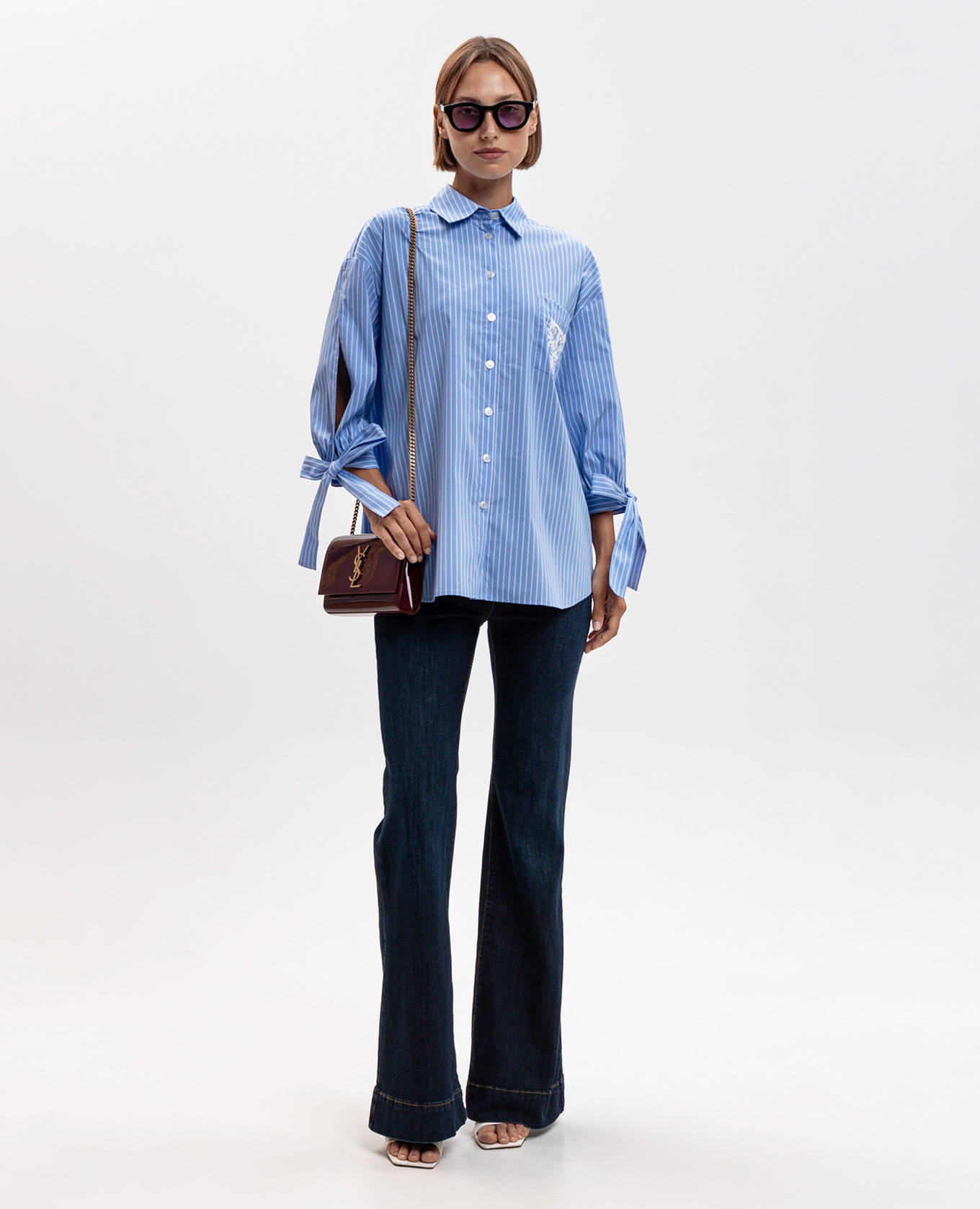 Blue flared jeans with patch Twinset 2