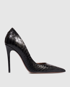 Paris Texas Black leather shoes VERA with reptile leather embossing PX1854XPTAC