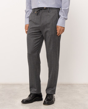 Canali Gray striped wool pants BF00045U91659