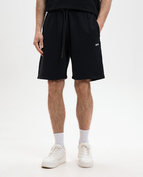 Off-White Black shorts with print 44MCI013S26F006