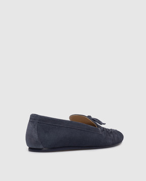 Stuart Weitzman Britt blue suede loafers SM414