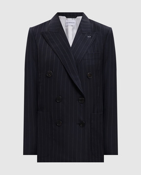 Givenchy Blue double-breasted striped wool jacket BW30QW16UQ