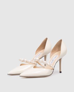 Jimmy Choo Aurelie ivory patent leather shoes AURELIE85XKM